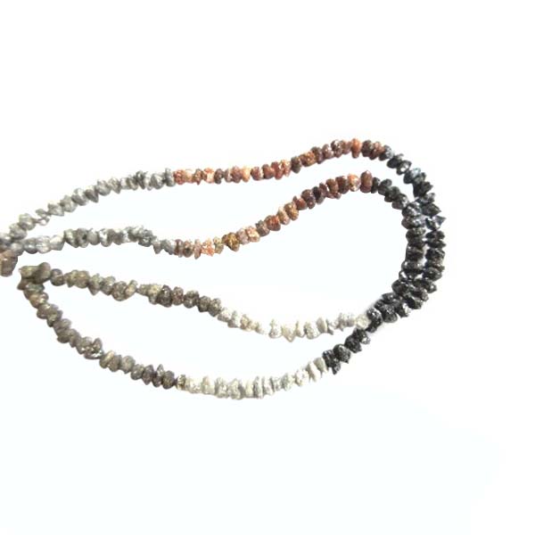 16 Inch Mixed Color Uncut Diamond Beads Necklace