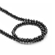 28 Inch Faceted Black Diamond Beads