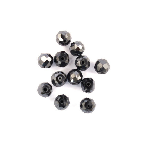 3 Ct Loose Black Diamond Faceted Beads Lot