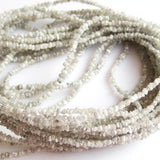 18 Inch White Uncut Diamond Beads