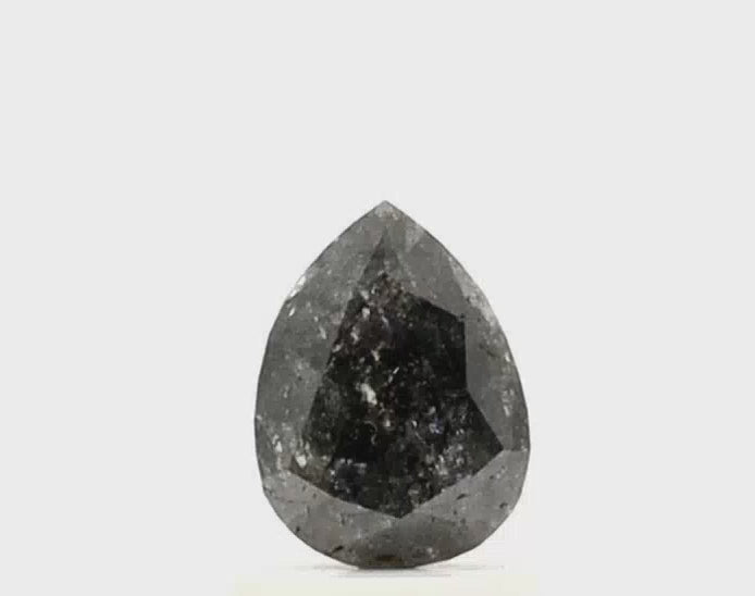 2.13 Ct Fancy Pear Shape Salt and Pepper Diamond