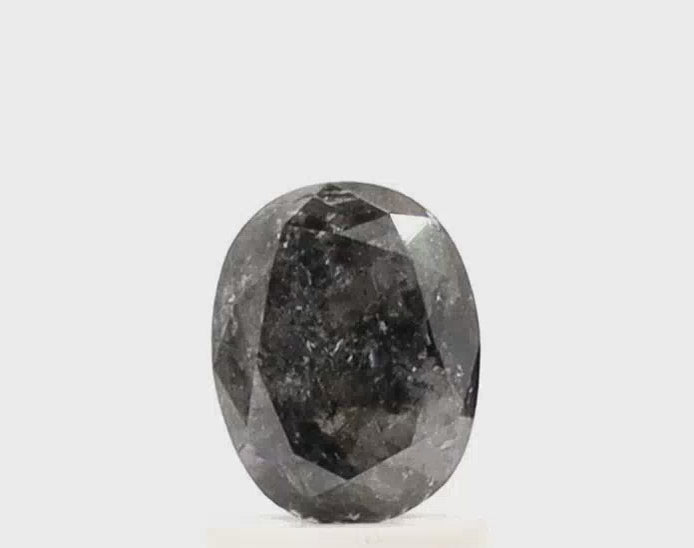 1.42 Ct Oval Cut Salt And Pepper Diamond