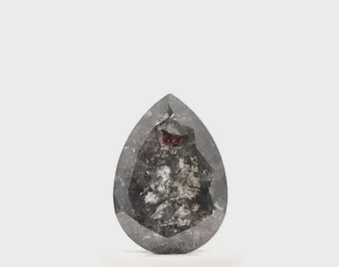 0.80 ct Pear Cut Salt and Pepper Diamond