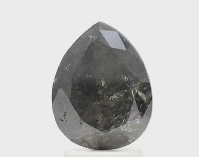 2.32 Ct Pear Shape Salt and Pepper Diamond