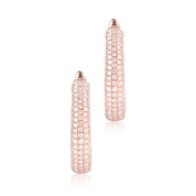 1.76 Ct Round Cut Pave Set Lab Diamond Hoop Earrings 950 Platinum Natural Diamond