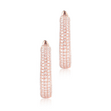 1.76 Ct Round Cut Pave Set Lab Diamond Hoop Earrings