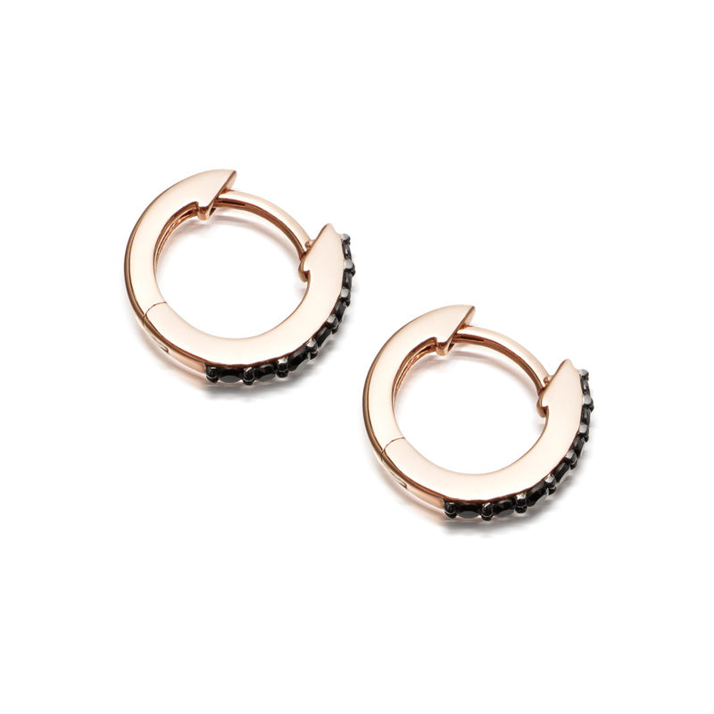 0.22 Ct Round Cut Prong Setting Black Diamond Earrings