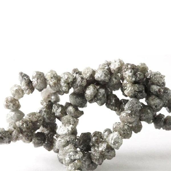7 Inch Gray Uncut Diamond Beads