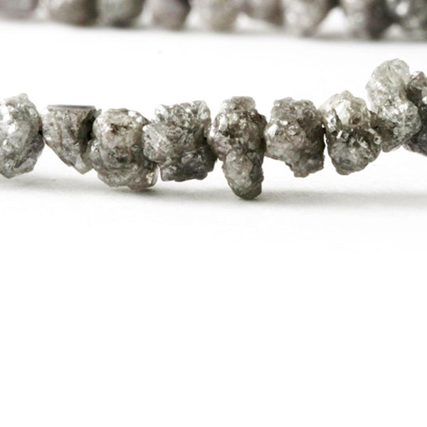 7 Inch Gray Uncut Diamond Beads