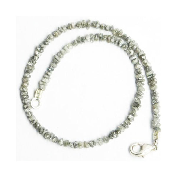 18 Inch Gray Raw Diamond Beads Strand