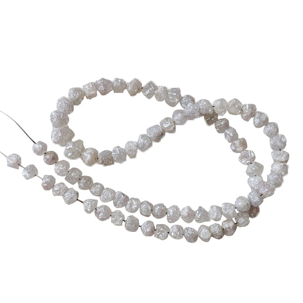 20 Inch Gray Uncut Diamond Beads Strand