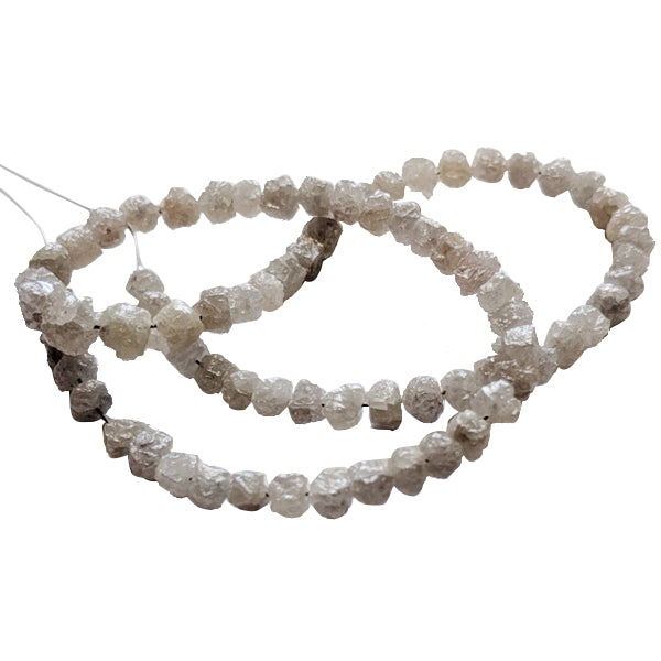 20 Inch Gray Uncut Diamond Beads Strand