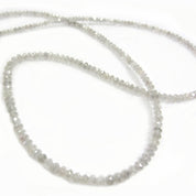 28 Inch Faceted White Diamond Beads Necklace