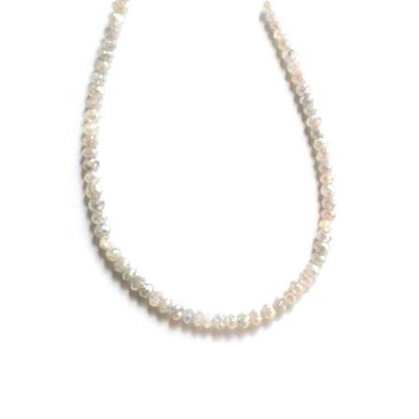 18 Inch White Diamond Faceted Beads