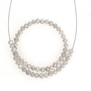 18 Inch White Diamond Faceted Beads
