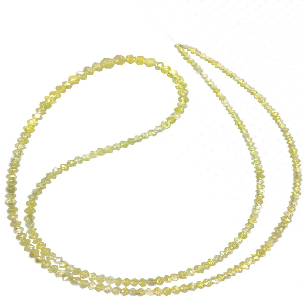28 Inch Yellow Diamond Beads Necklace