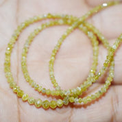7 Inch Yellow faceted Diamond Beads Bracelet Strand