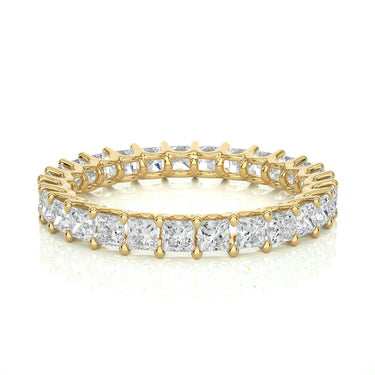 1.95 Ct Princess Cut Prong Setting Diamond Eternity Band 18K Yellow Gold Natural Diamond Eternity Wedding Rings